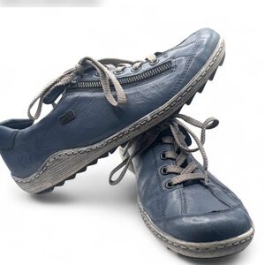 Remonte | Women’s Stylish Blue Leather Sneakers | 8 (39)
